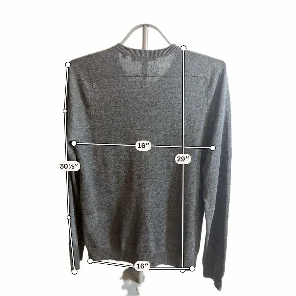 Vince Men's Gray V-Neck Long Sleeve Sweater with Chest Pocket Size S
